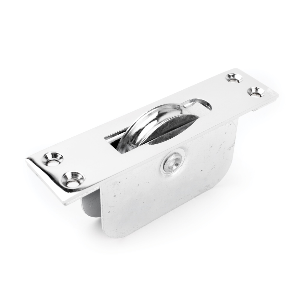 2 Inch Square End Sash Pulley - Polished Chrome